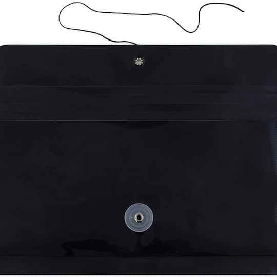 JAM Paper 5.25" x 10" Plastic #10 Business Envelope with Button and String Tie Closure